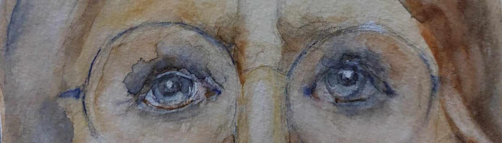 Regard peint à l’aquarelle par Rosine