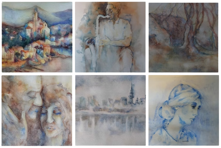 Mosaïque d’aquarelles de Rosine